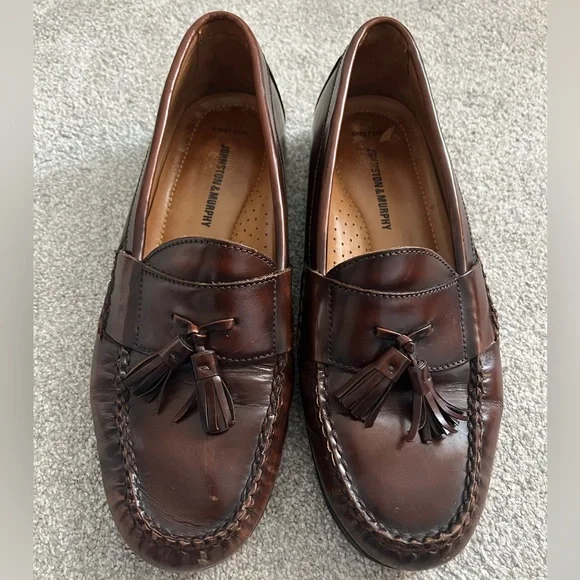 Johnston’s & Murphy Men\'s Brown Leather Loafers 9.5M s-l400.jpg main image 4